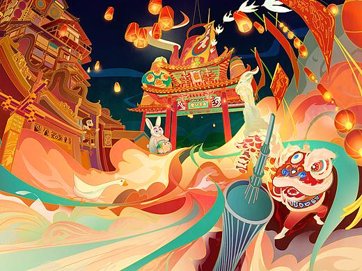 插画《羊城晓梦》