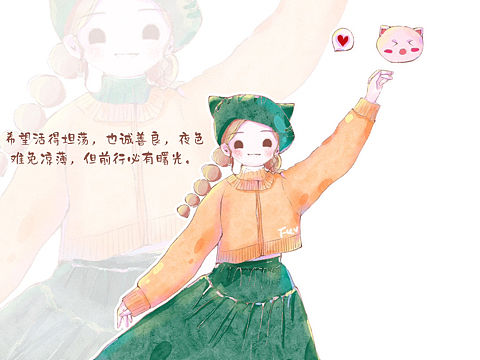可爱的女孩插画作品