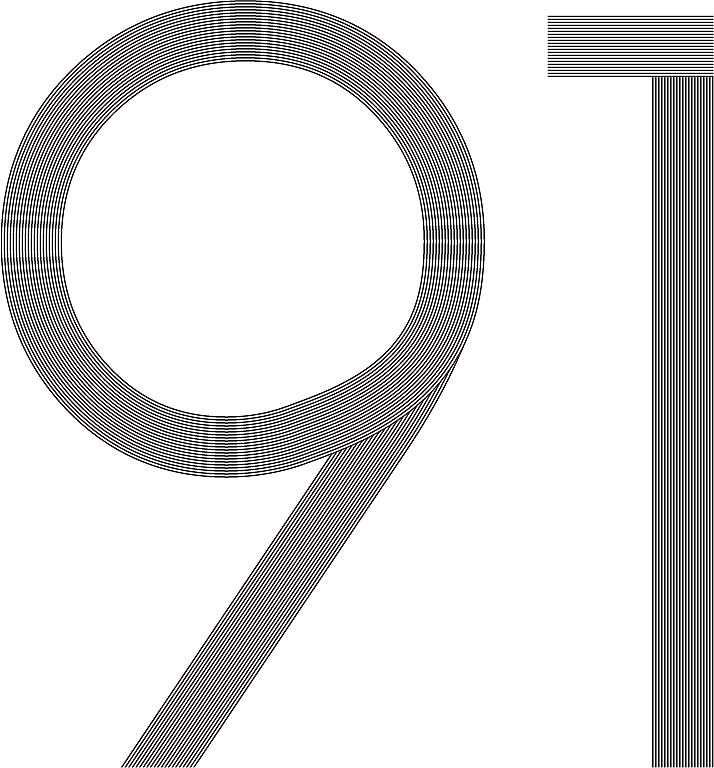 数字91字体设计