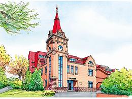 山东建筑大学马克笔手绘