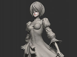 Gk雕像建模 尼爾機(jī)械紀(jì)元 2b