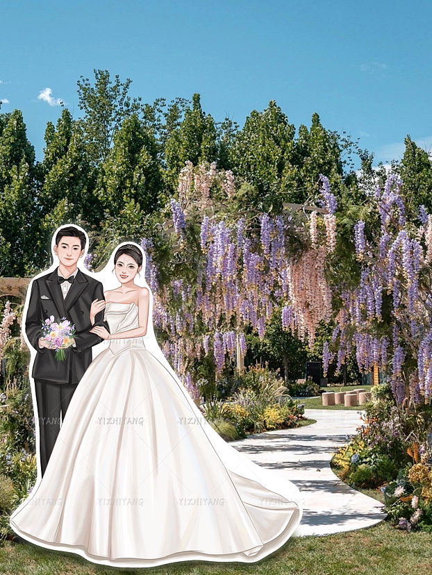 手绘婚纱照|婚礼插画