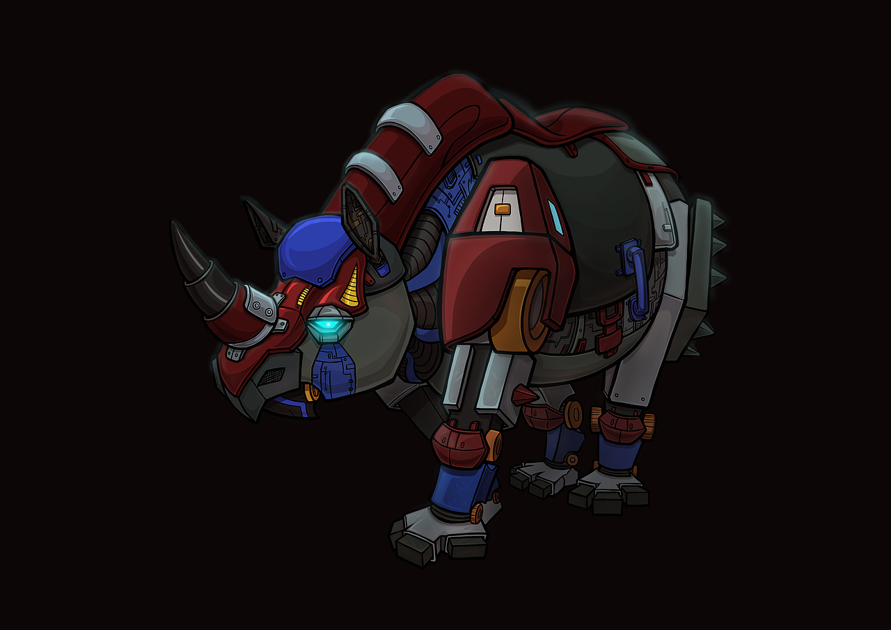 之前画的一套机械的动物