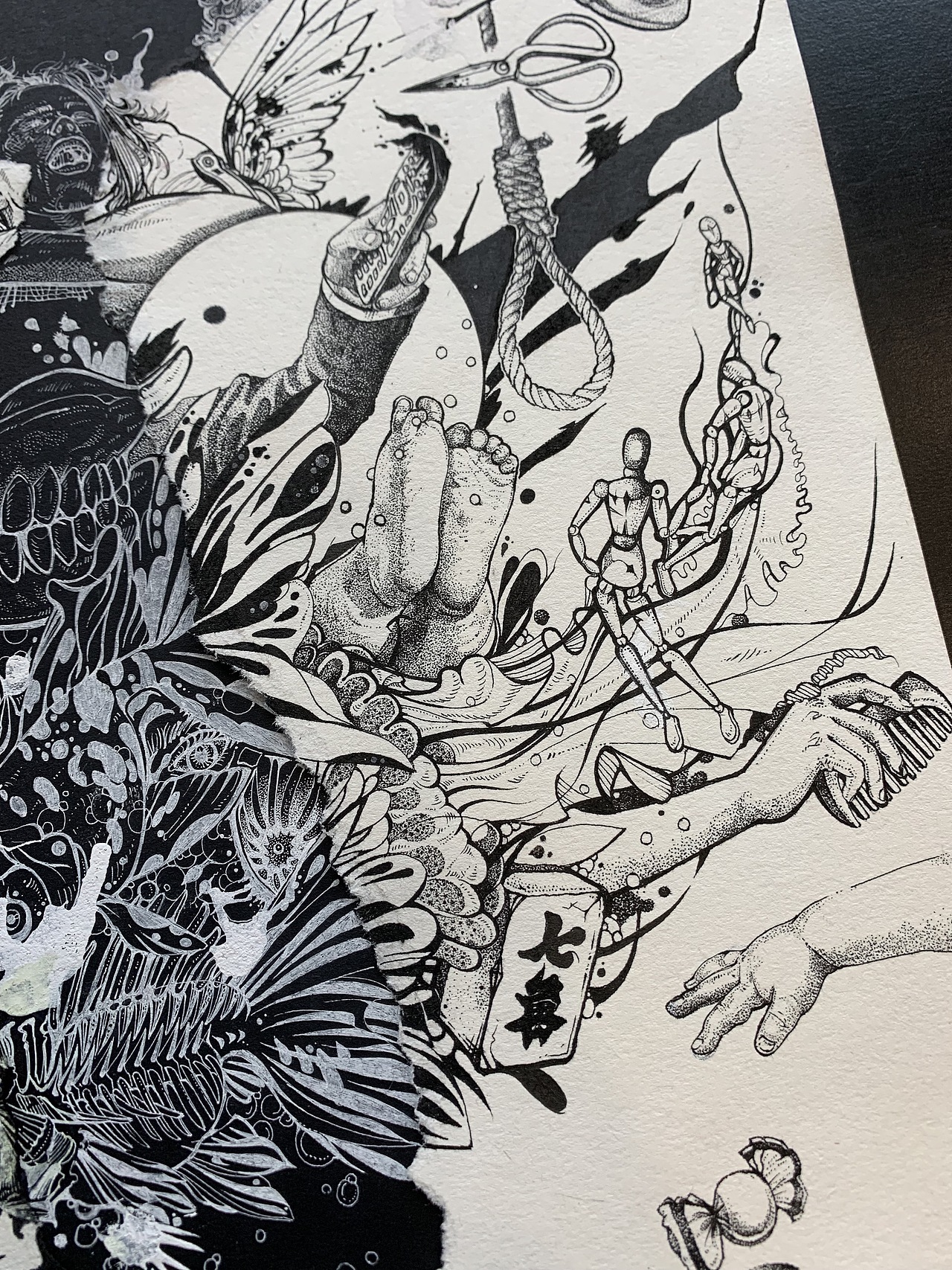 针管笔手绘插画《Human world》（图ZMTY1NTgwMzE2） - 绘本 - 站酷设计师阳光豹毛原创素材 - 站酷ZCOOL