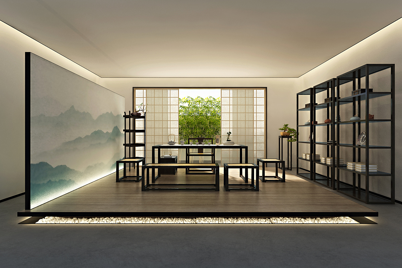 现代茶空间设计 - 效果图交流区-建E室内设计网