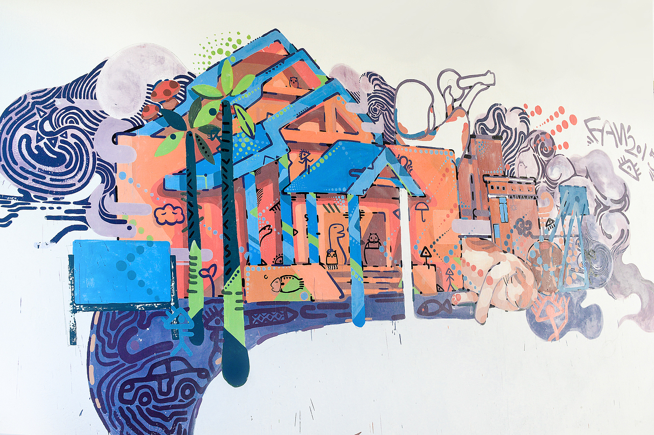 校园墙绘|插画|新锐潮流插画|猫的范fanakrit_原创作品-站酷zcool