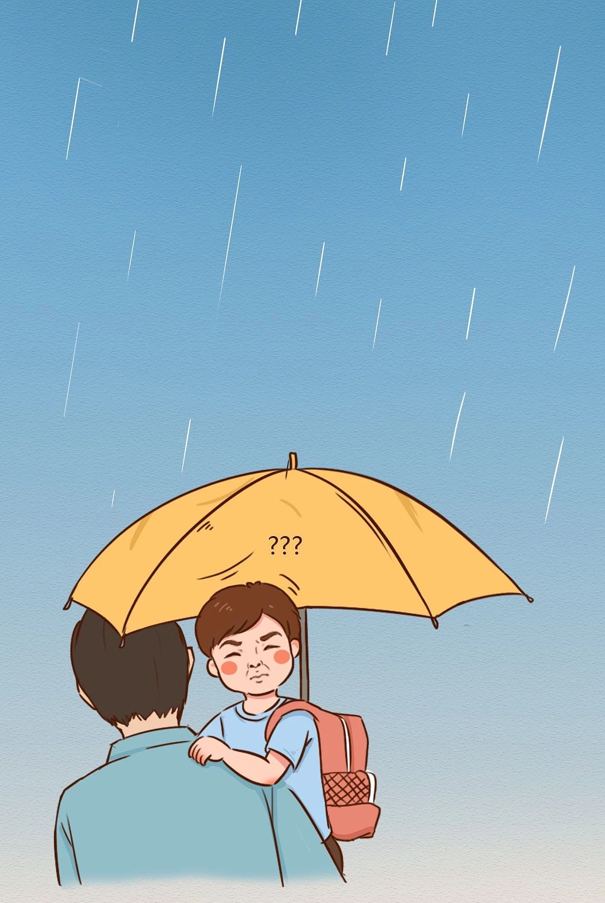 父亲节插画长图公众号漫画长图