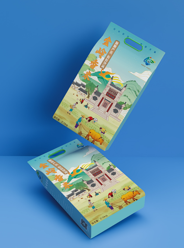 金岭香米原创手绘包装策划设计