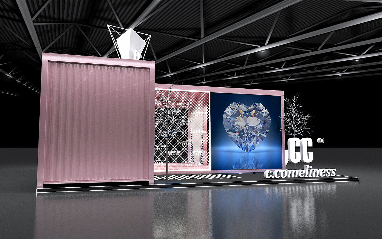 CC珠宝 集装箱 展位 展会 效果图设计（图ZMjAxMjA4ODcy） - 其他三维 - 站酷设计师设计狮Ming原创素材 - 站酷ZCOOL