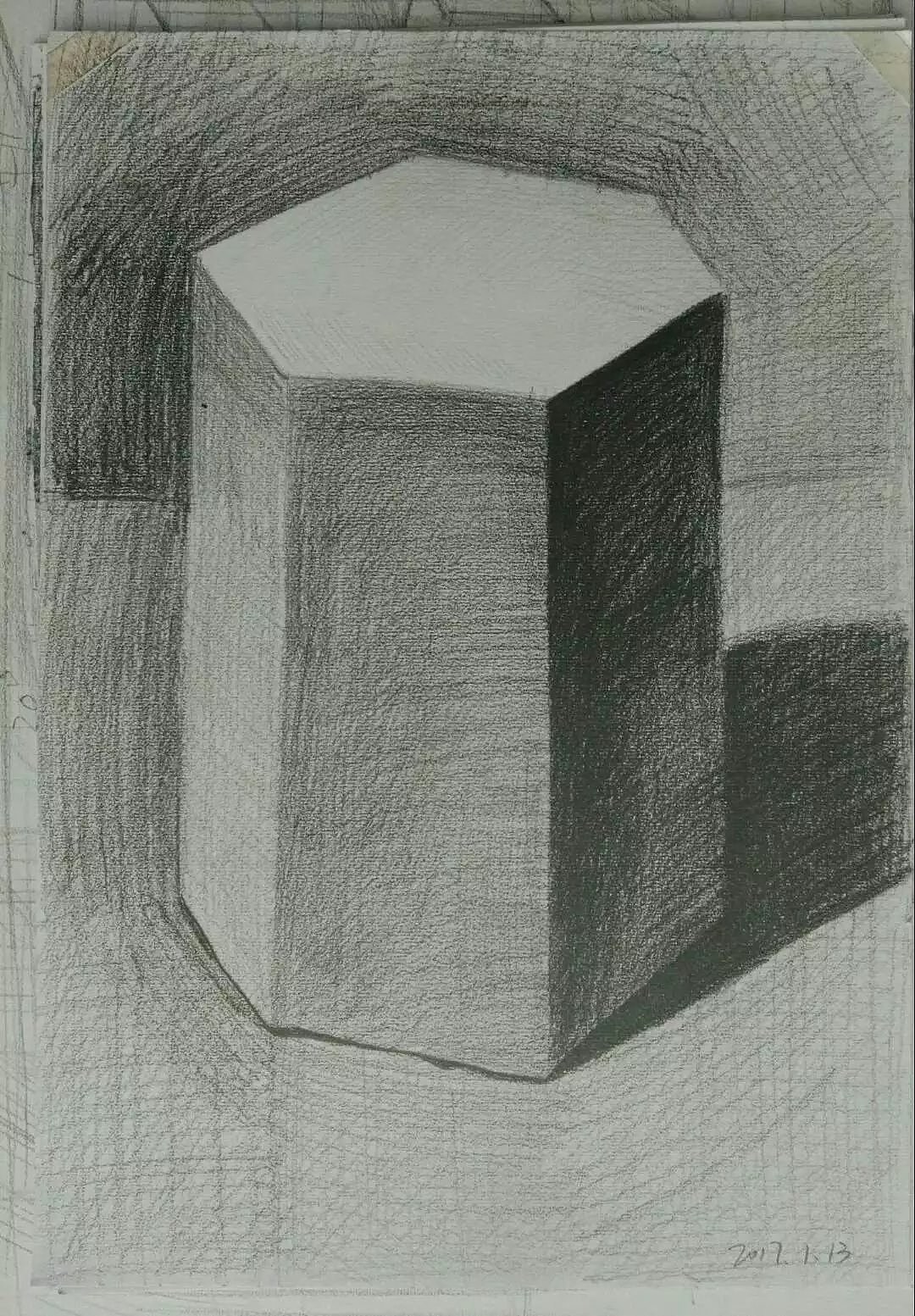 素描初学者10天的进度!