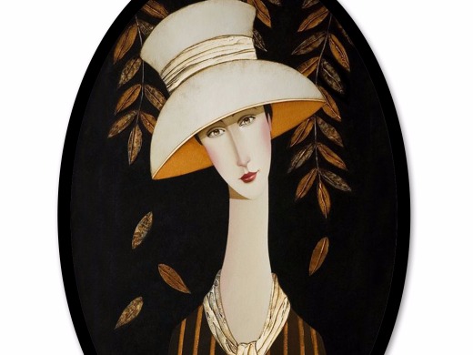 戴帽子的女人装饰画