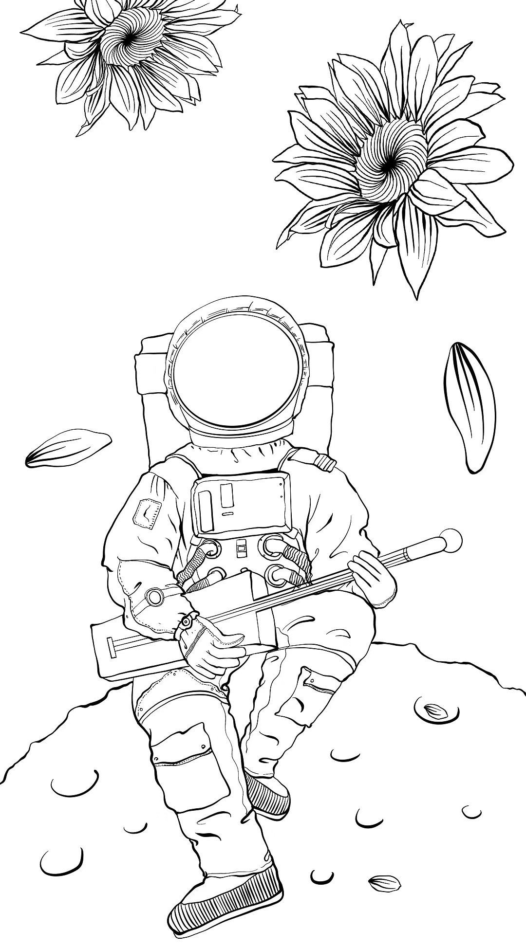 原创插画—宇航员弹吉他（图ZMTk4MjAwODk2） - 创作习作 - 站酷设计师Qianer2原创素材 - 站酷ZCOOL