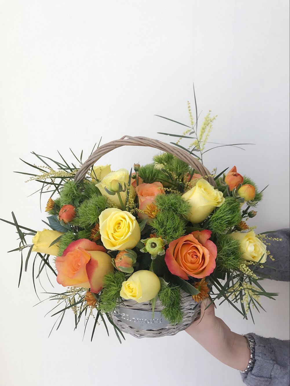 花篮 手提花篮 生日花篮 祝福花篮 乔迁花篮 看望病人花篮 - 原创作品