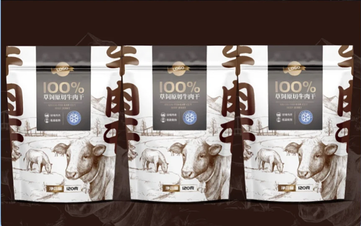 内蒙古特色手绘牛肉干包装设计