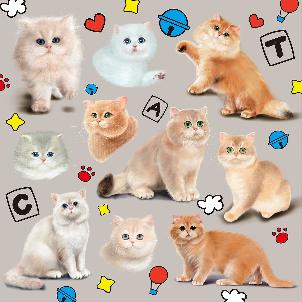 猫咪大合集（图ZMjY2NTA1MjA4） - 商业插画 - 站酷设计师佩佩小欣原创素材 - 站酷ZCOOL