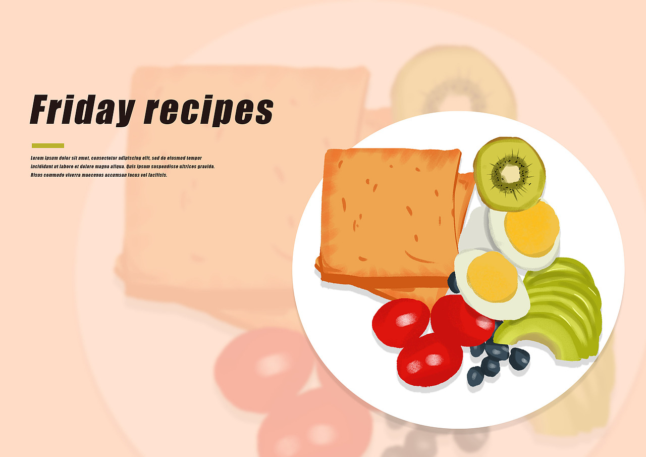 一周减脂餐食物插画