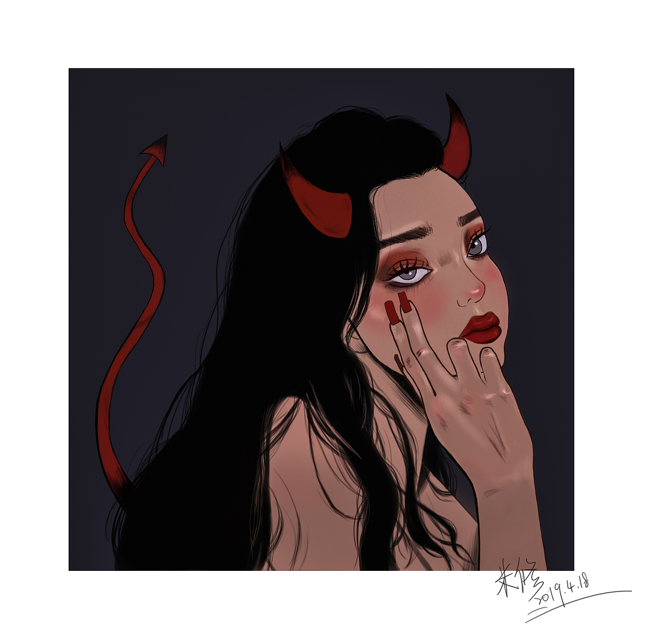 人物插画临摹作品