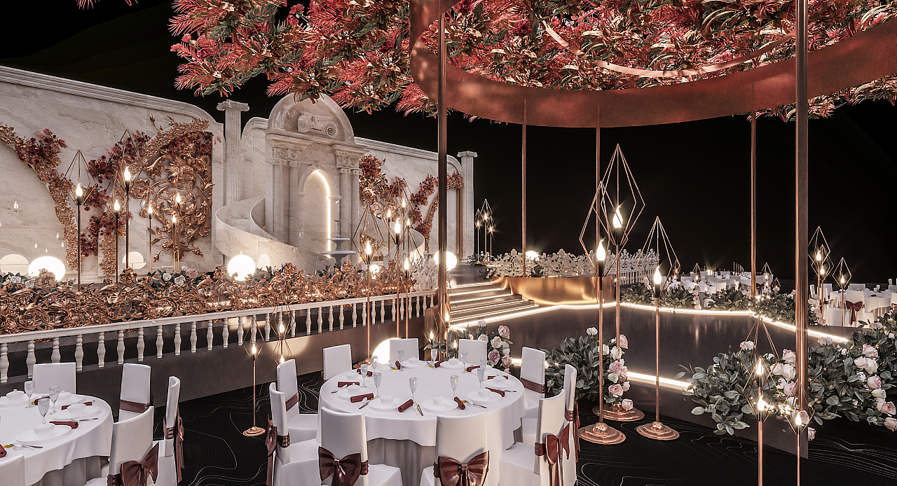 巴洛克式婚礼展厅表现