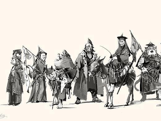 东方题材角色草图合集