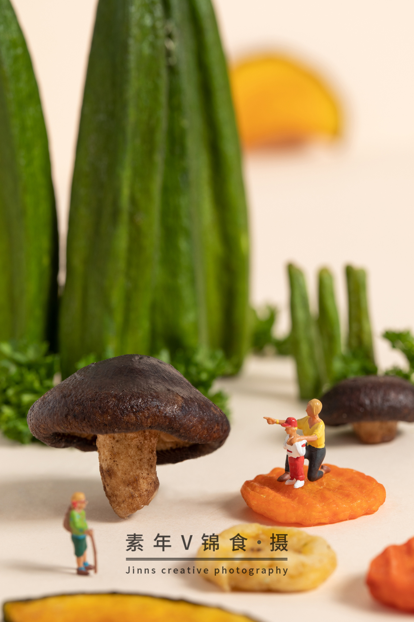 美味蔬菜脆-微缩悬浮摄影