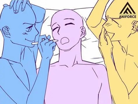 三人行~人物构图模板参考,线稿临摹转需