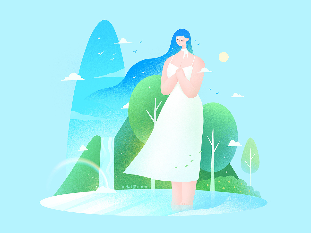 2020创意插画 | 美少女环游记（图ZMjM0MzYzNDc2） - 商业插画 - 站酷设计师比格招HUHV原创素材 - 站酷ZCOOL