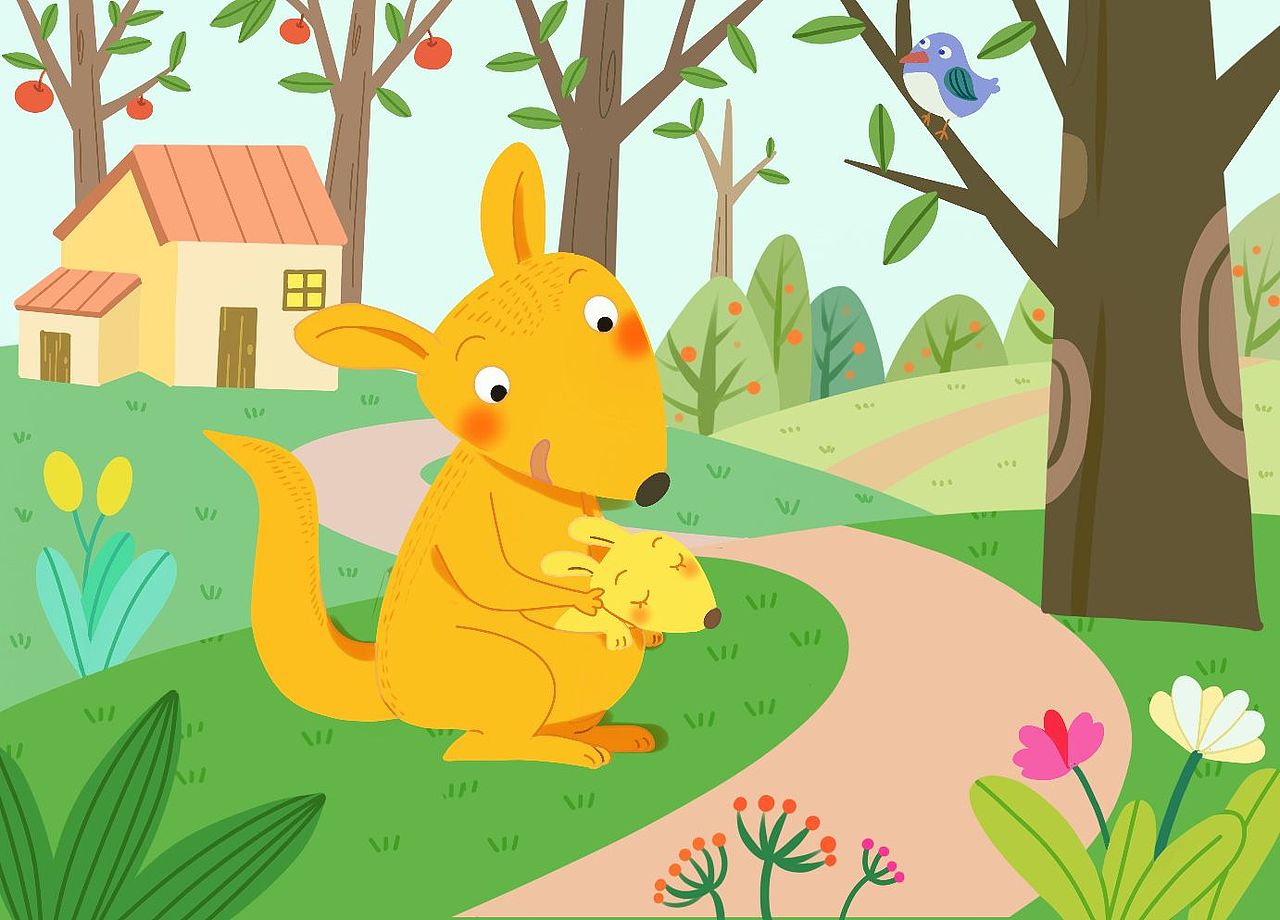 动物主题拼图插画