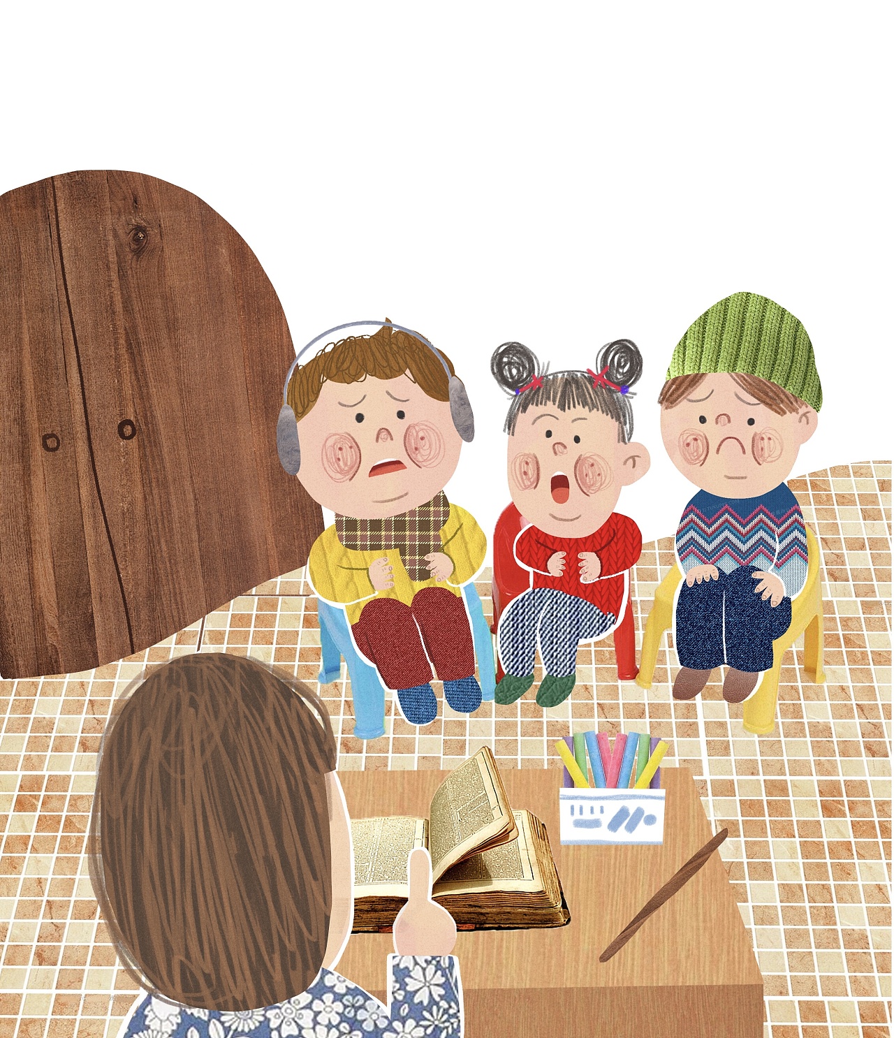 《下课时间》儿童绘本插画配图