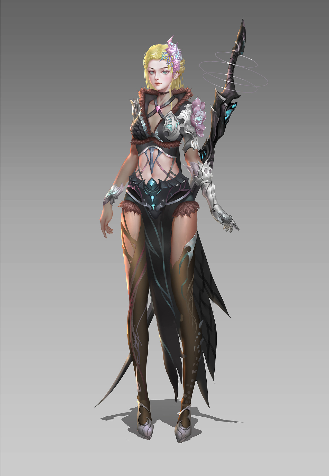 女黑骑士|插画|游戏原画|微空丶_原创作品-站酷zcool