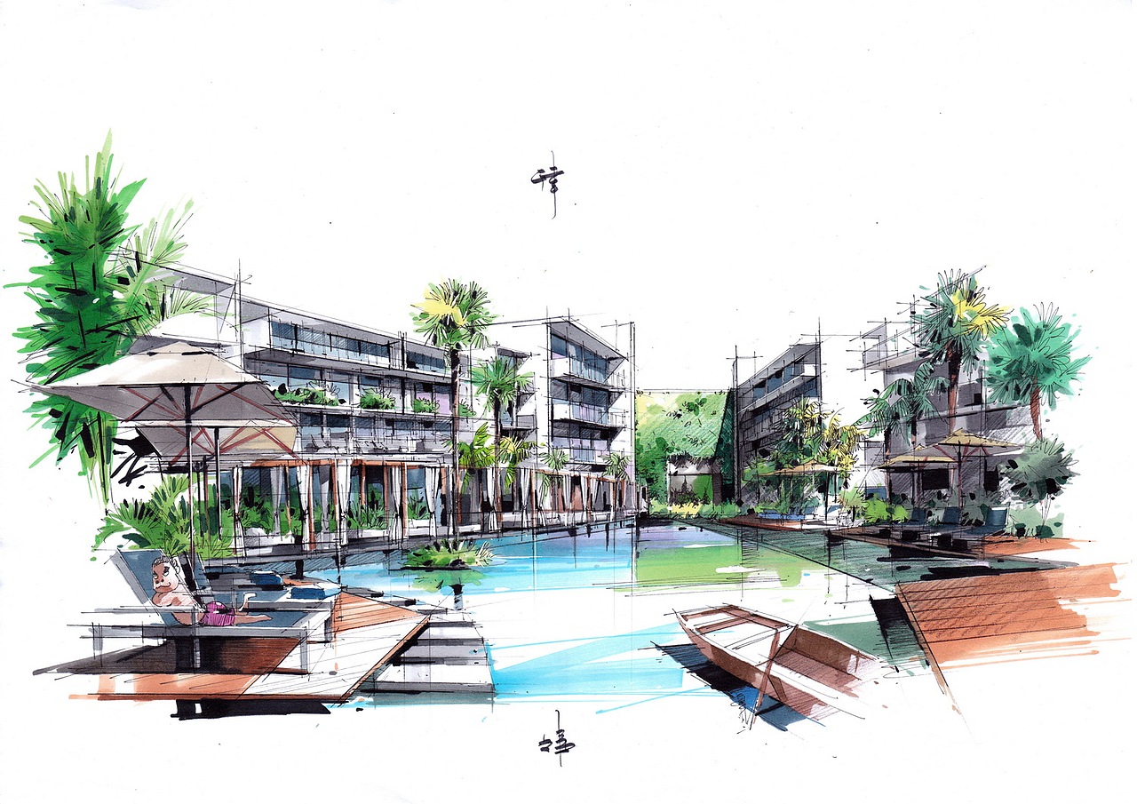 吕律谱景观手绘作品(卓越手绘)