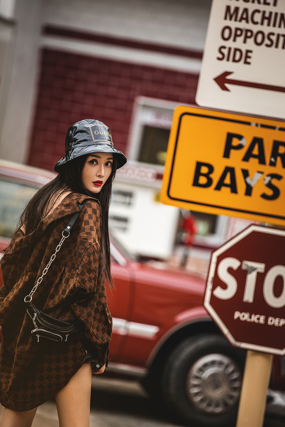 女装街拍-复古加油站