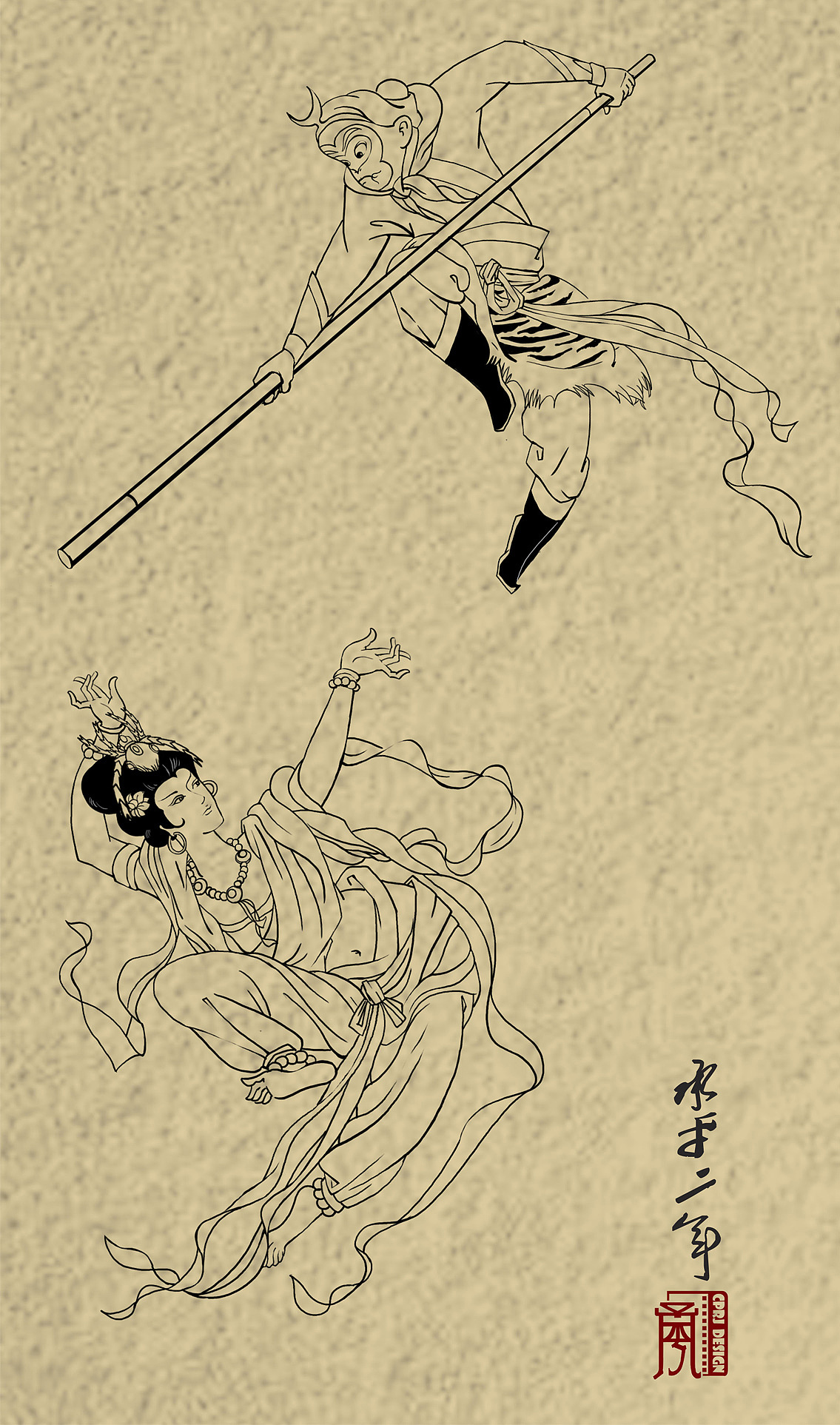 西游记插画一（图ZMTMwMDYzNTY=） - 创作习作 - 站酷设计师承平日久原创素材 - 站酷ZCOOL