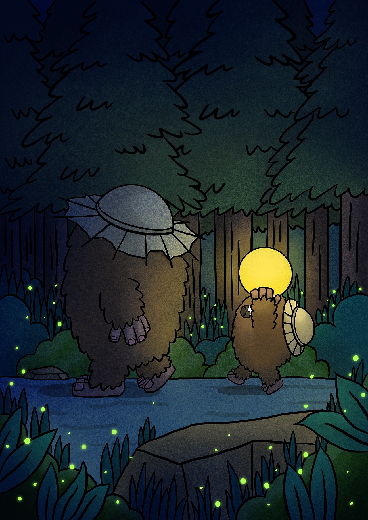 《嗨!月亮》原创小故事插画