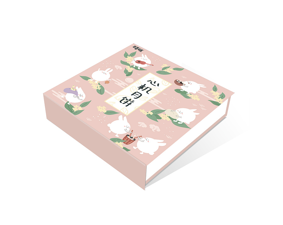 原创作品:中秋月饼礼盒封面插画