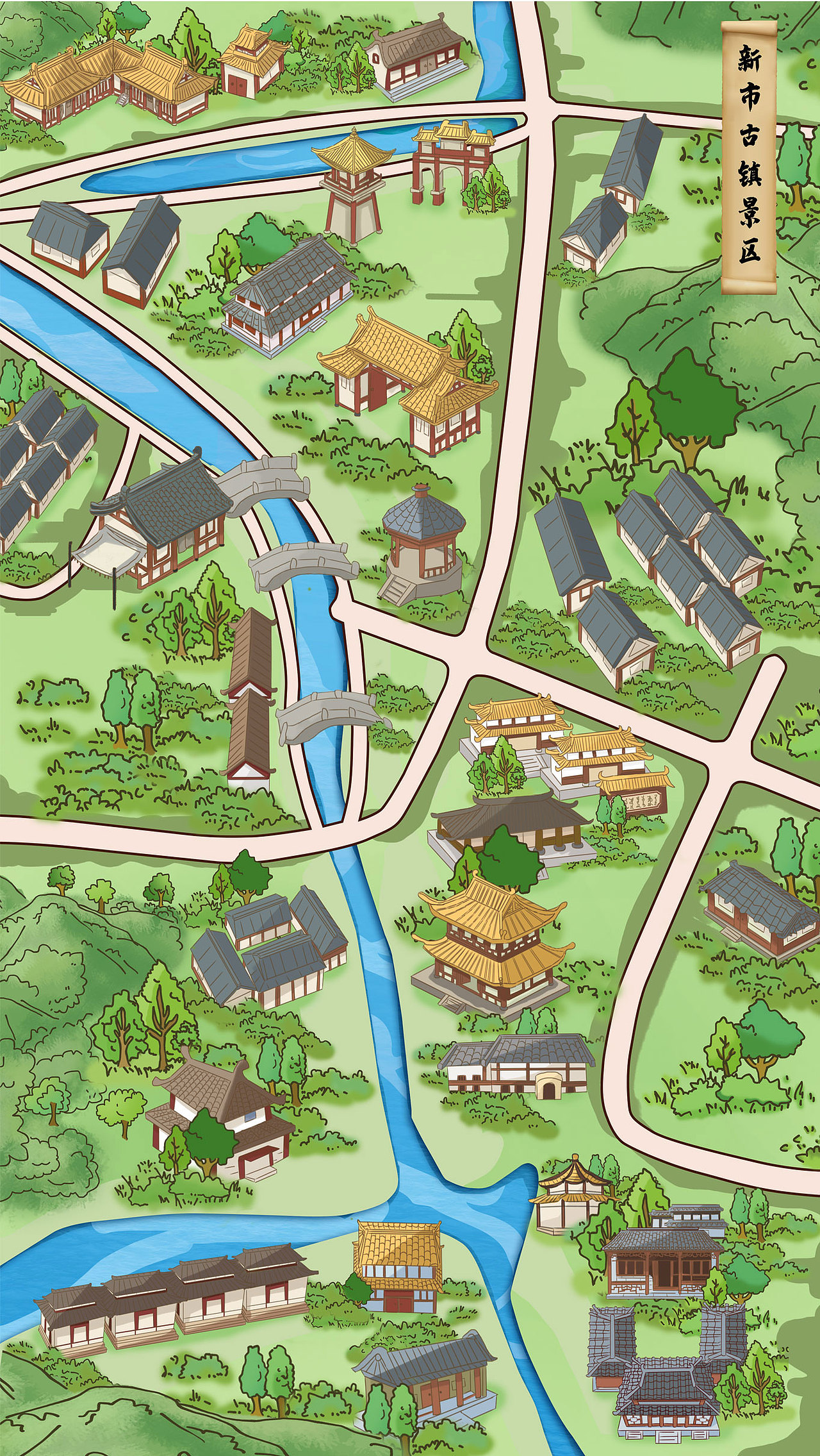 手绘景区地图（一）（图ZMTY0MTQwNDMy） - 创作习作 - 站酷设计师疯子疯大大原创素材 - 站酷ZCOOL