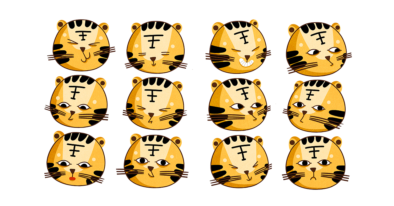 虎年IP：萌虎联动（图ZMjg4NzAzMjUy） - IP形象 - 站酷设计师aaaamieya原创素材 - 站酷ZCOOL