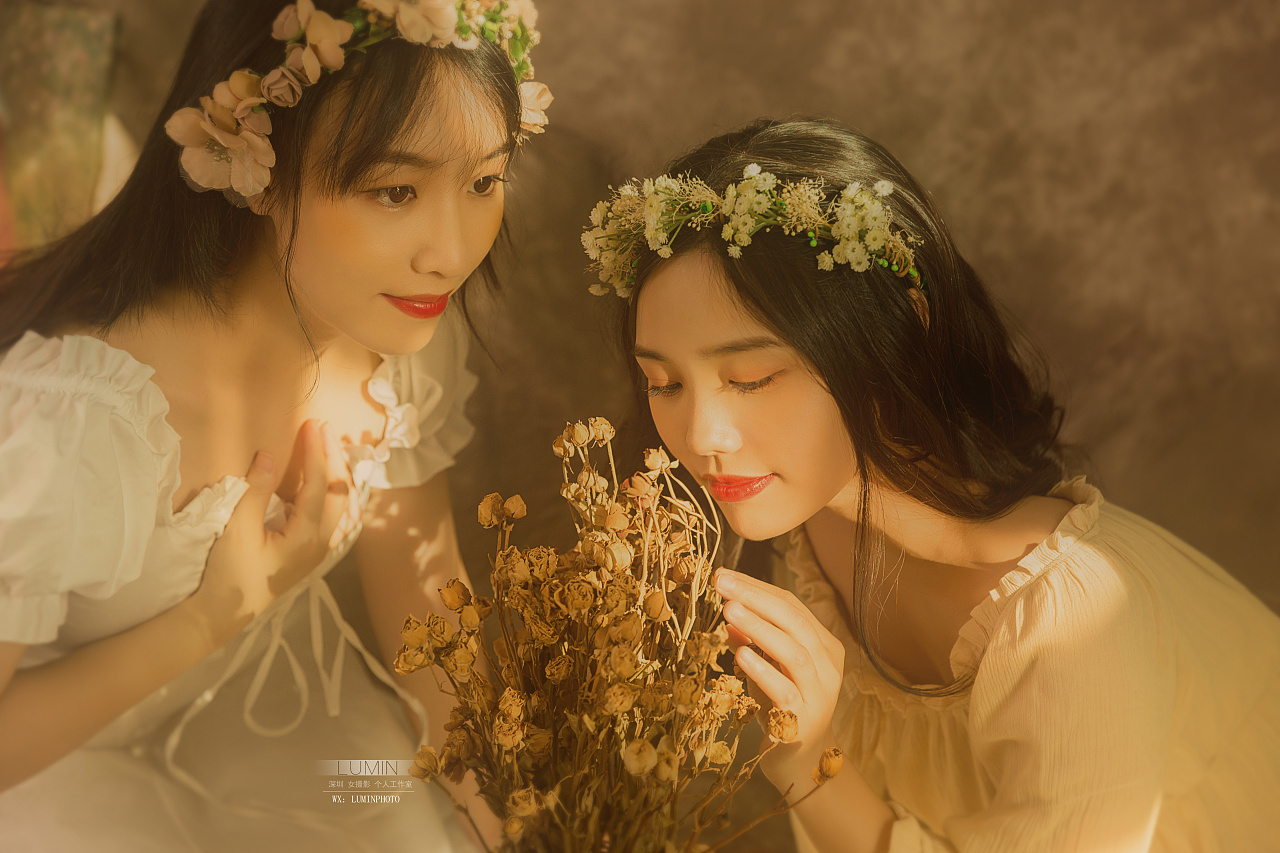 深圳约拍闺蜜照 闺蜜写真 油画风 复古少女 所谓