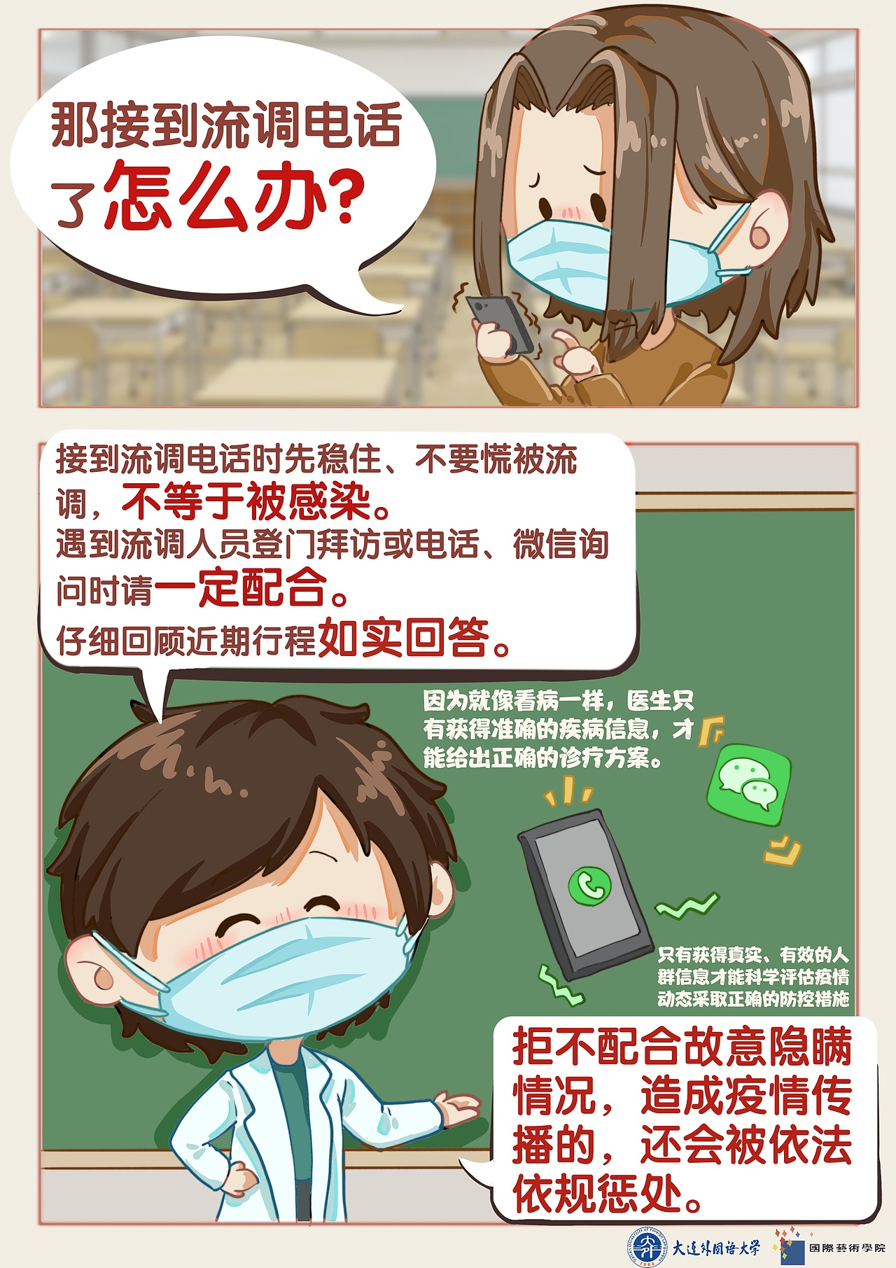 《畫說流調(diào)——防疫小課堂》主題漫畫（圖ZMjk1NzEyNDQ4） - 單幅漫畫 - 站酷設(shè)計師冰麒麟好好7原創(chuàng)素材 - 站酷ZCOOL