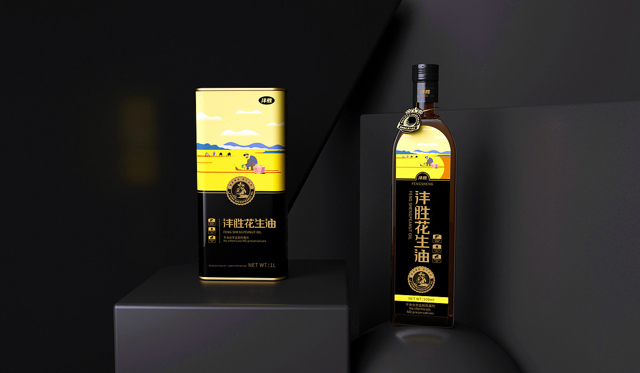 沣胜花生油包装设计【圣智扬包装设计】
