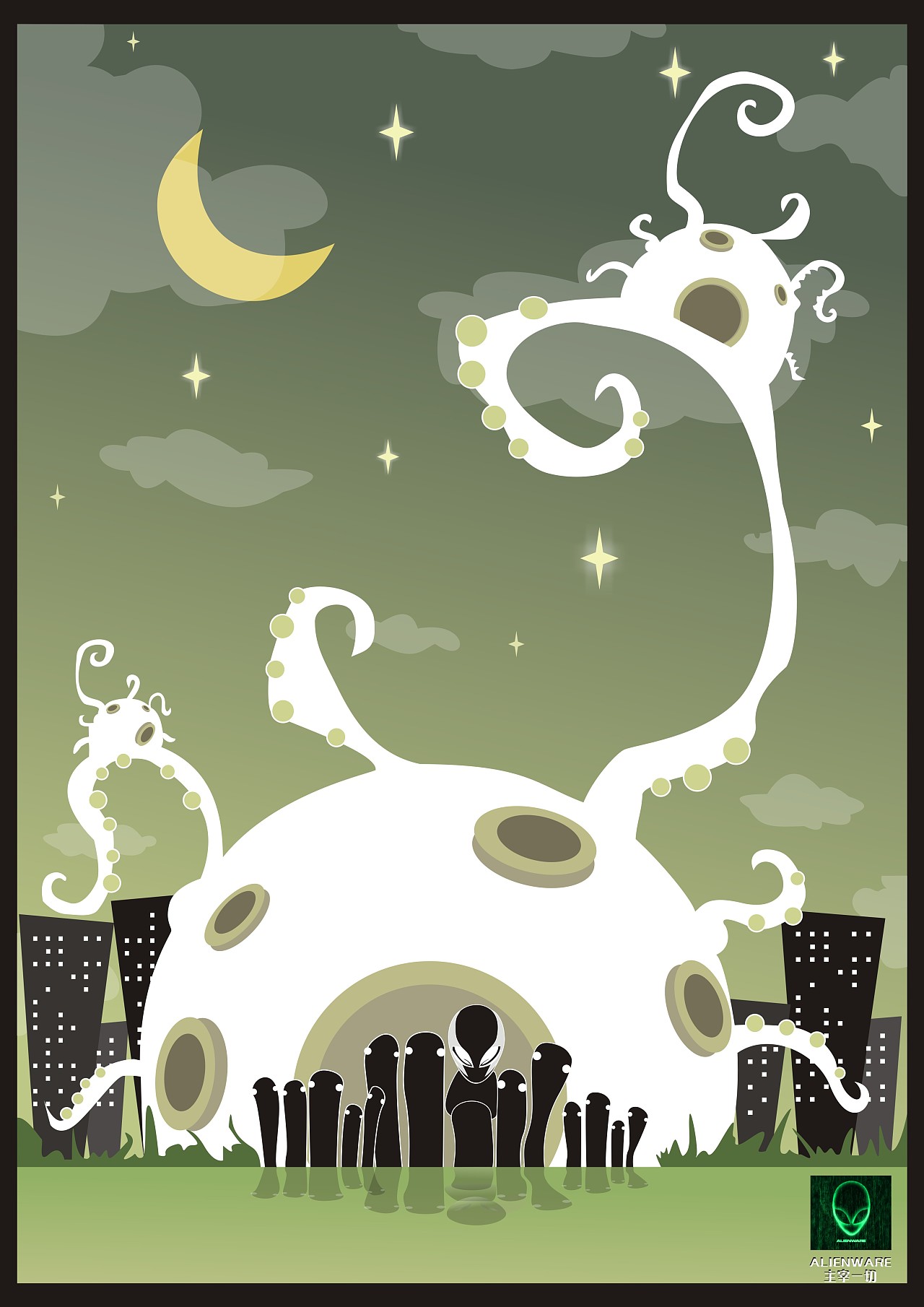 dell外星人系列插画设计