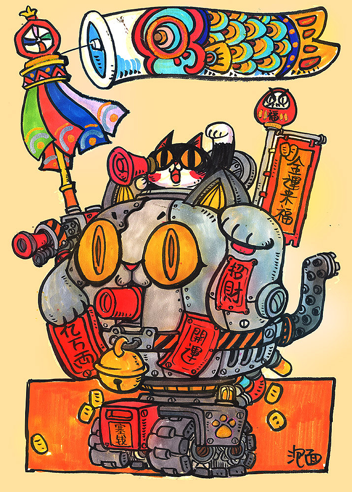 最近的手绘年画~希望大家喜欢~|插画|新锐潮流插画|还是一碗泡面_原创