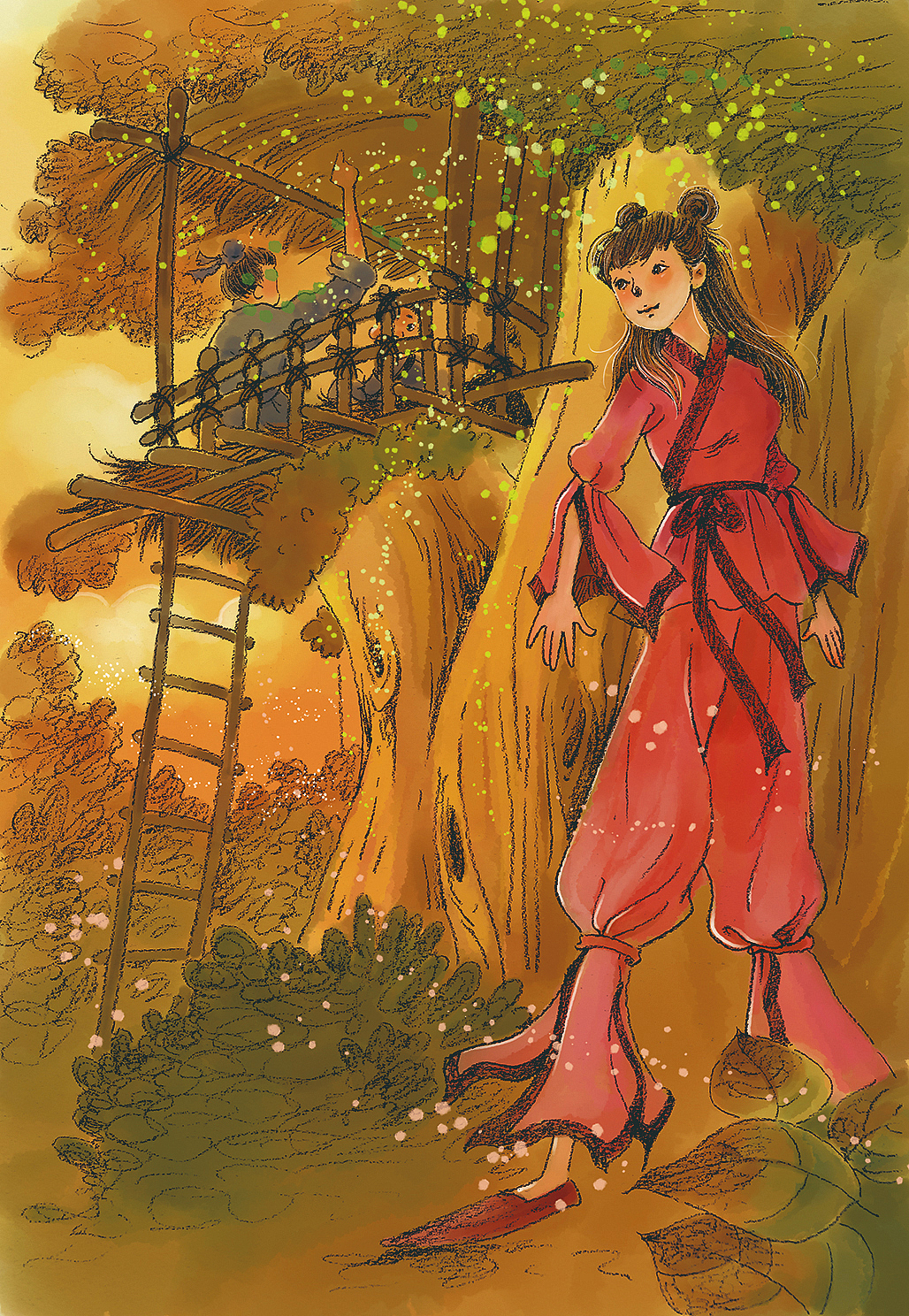 《比翼鸟》名家汤汤 奇幻文学书内插