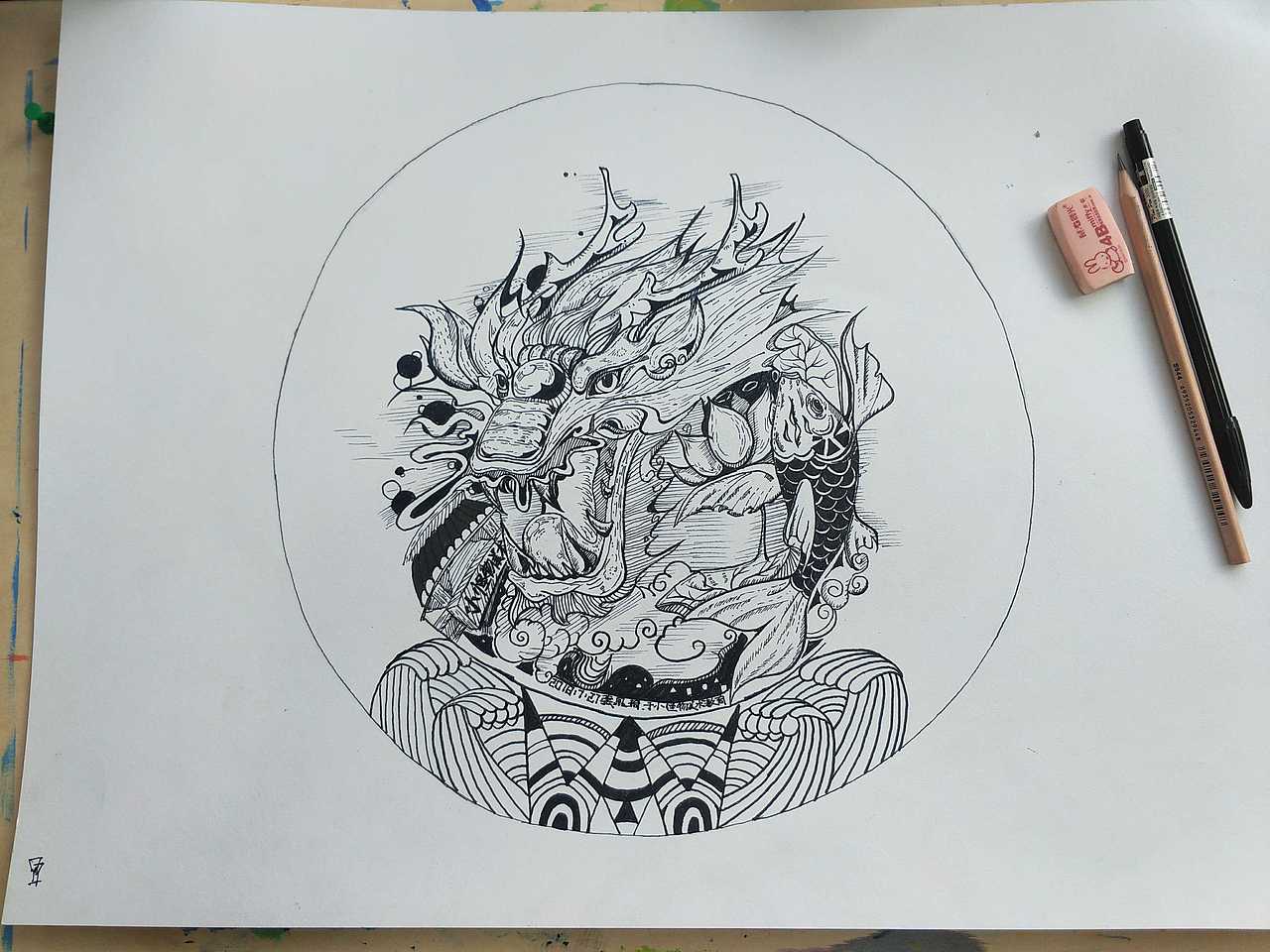 鱼跃龙门（图ZMTUzNDkxODMy） - 商业插画 - 站酷设计师二太爷丨原创素材 - 站酷ZCOOL