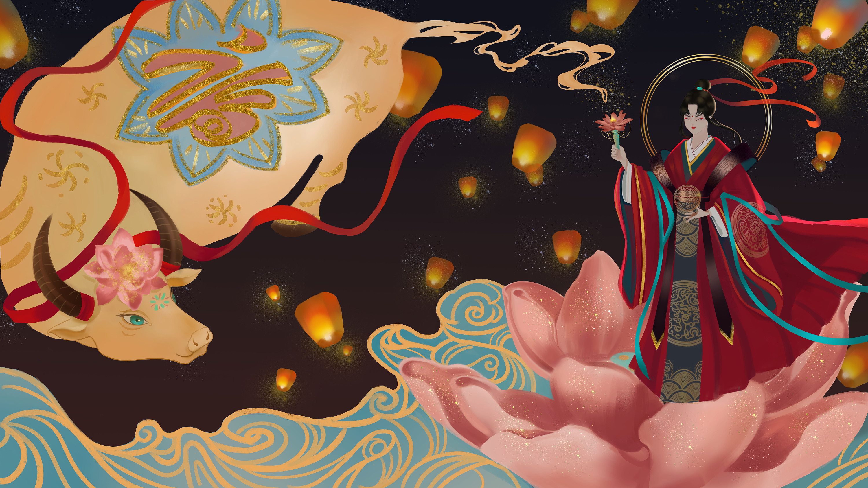 天官赐福!|插画|商业插画|樊泺 - 原创作品 - 站酷 (zcool)