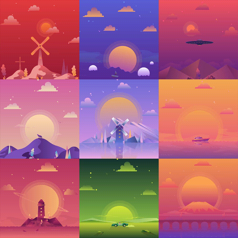 动效插画练习（图ZMTczNDQ0MDMy） - 艺术插画 - 站酷设计师OCEANB_MOTION原创素材 - 站酷ZCOOL