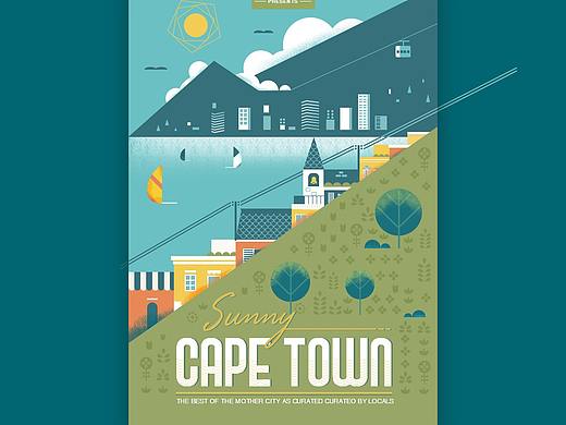 绘制清新风旅游海报