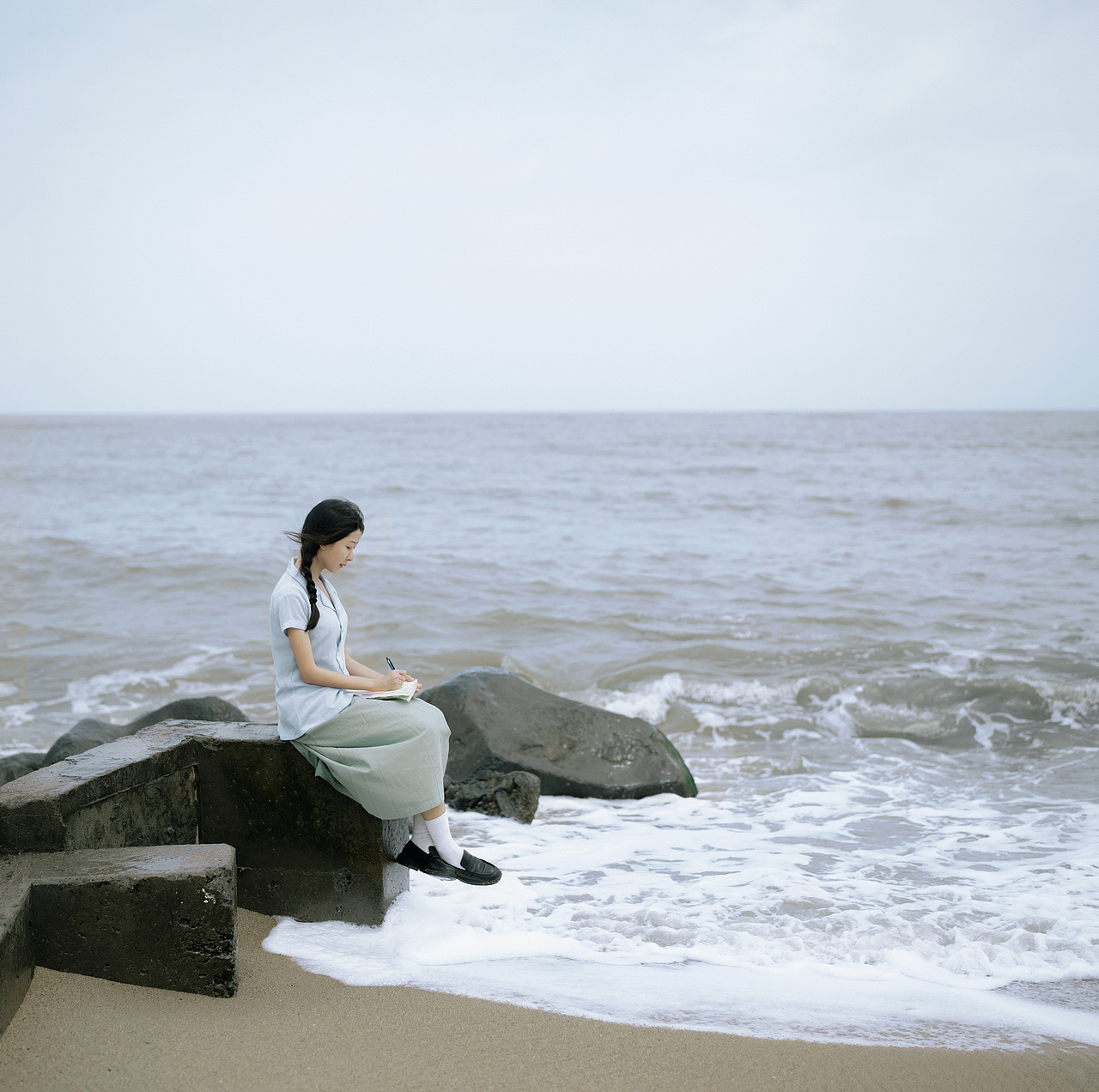 日系海边人像写真 乌龙茶