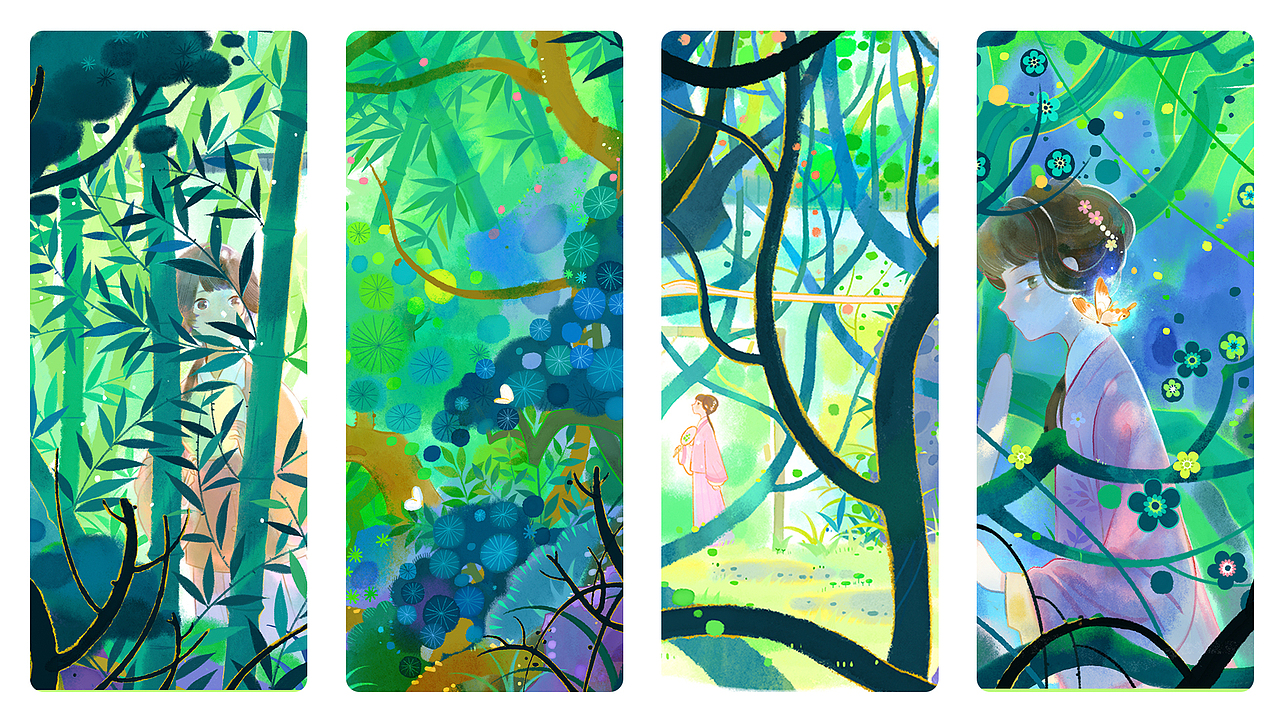 游园（图ZMzU5Mzg5NDg0） - 艺术插画 - 站酷设计师一棵小土豆原创素材 - 站酷ZCOOL