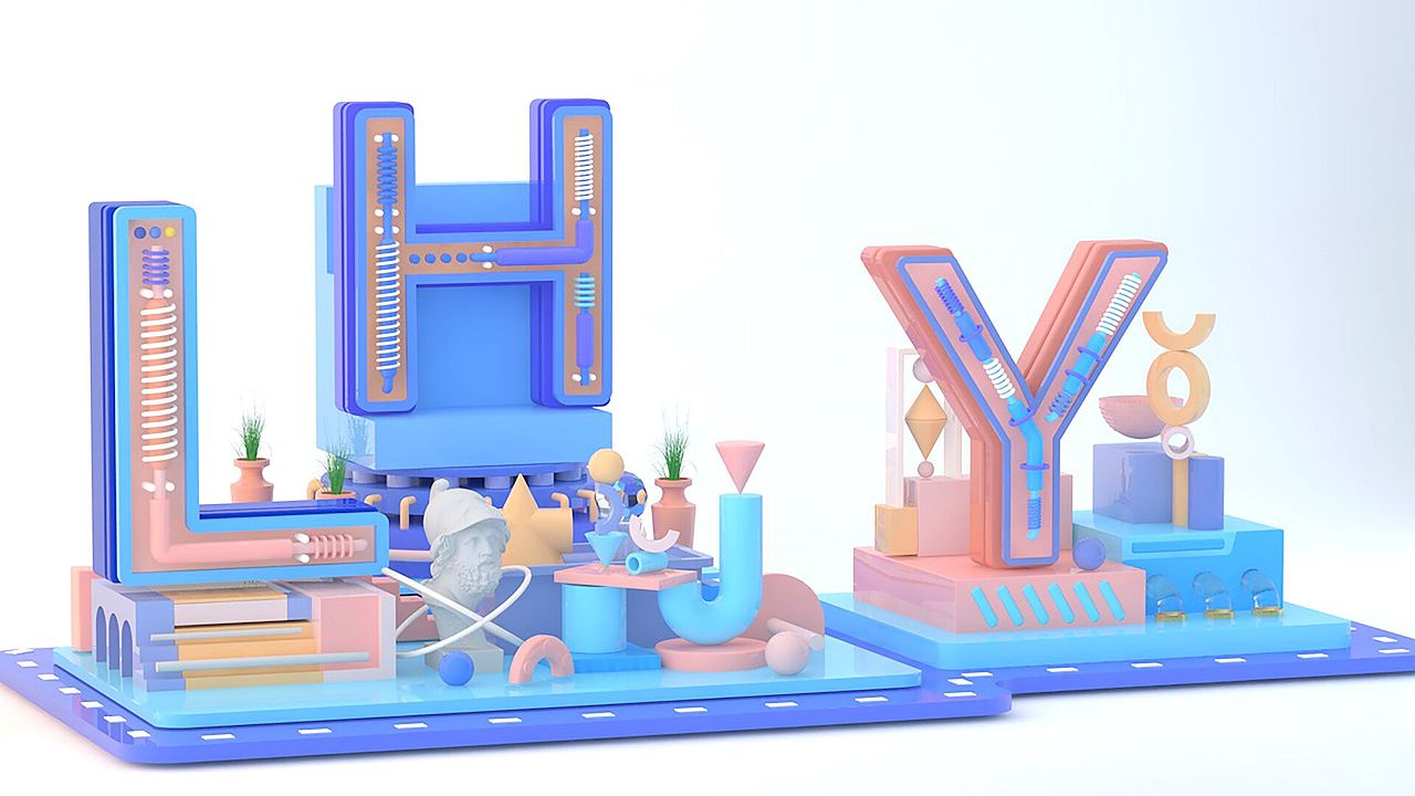 C4D字母小场景（图ZMzAwNDcxMjg4） - 其他三维 - 站酷设计师橘猫hy原创素材 - 站酷ZCOOL