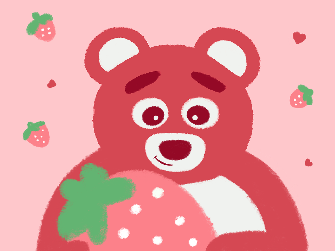 草莓熊（图ZMzIzNjU2MjUy） - 艺术插画 - 站酷设计师京芷卉原创素材 - 站酷ZCOOL